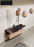 Azriel Kala Limestone Wall-Mounted Double Basin