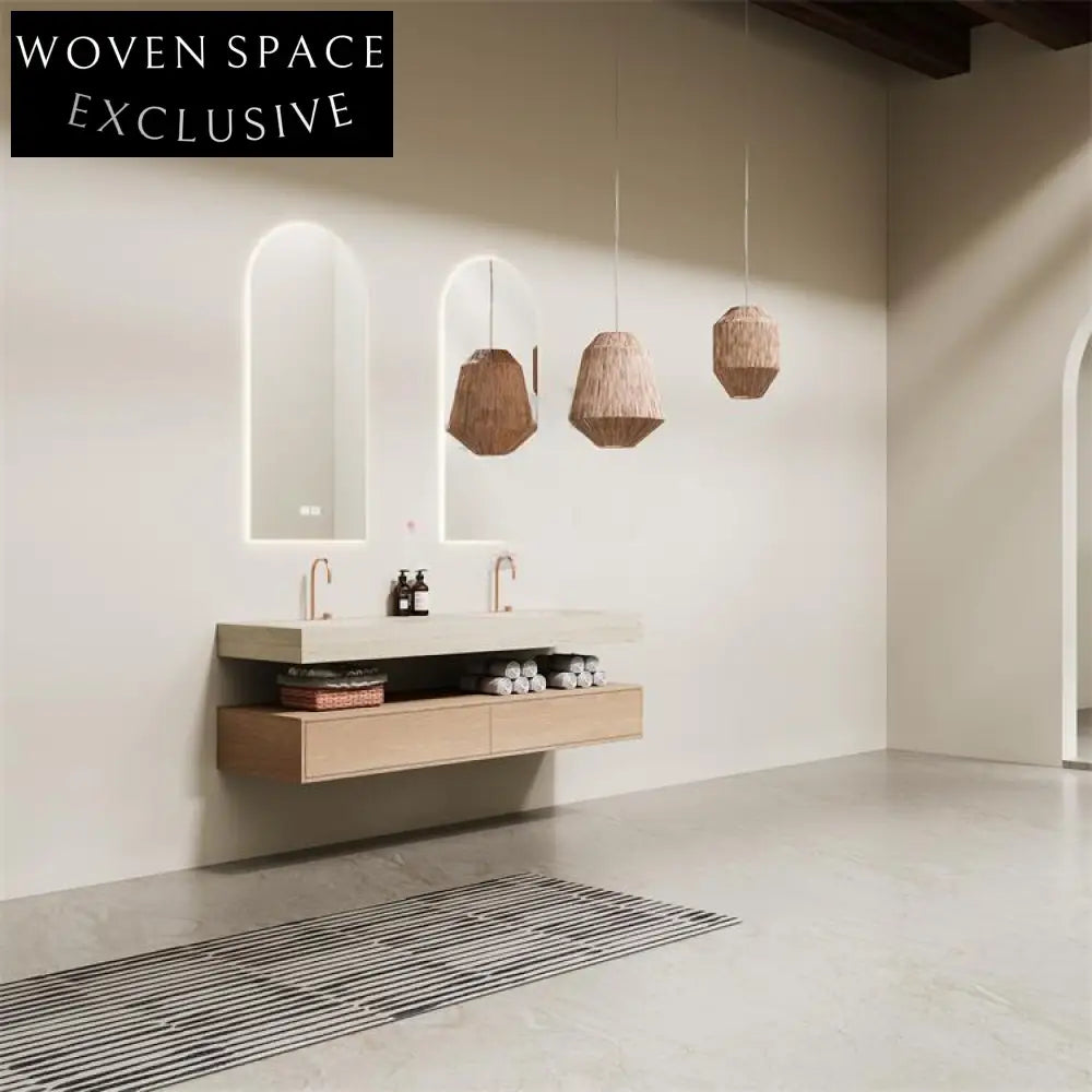 Azriel Kala Limestone Wall-Mounted Double Basin
