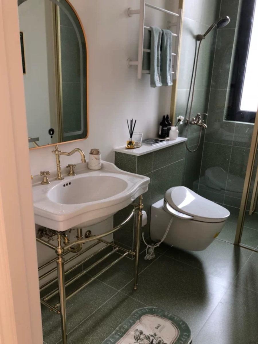Jeffroi Retro Brass Double-Layer Wash Basin Set