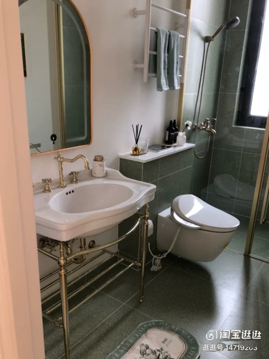 Jeffroi Retro Brass Double-Layer Wash Basin Set