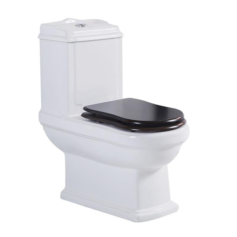 Messina Debolai Retro Solid Wood Cover Top Push Flush Toilet