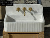 Barber Carrara Ribbed Marble Sink