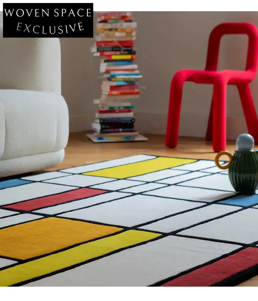 Bauhaus Geometric Custom Handmade Polyester Fiber Living Room Carpet