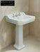 Beatrice Three-Hole Pedestal Basin Retro Style with 8-Inch Faucet