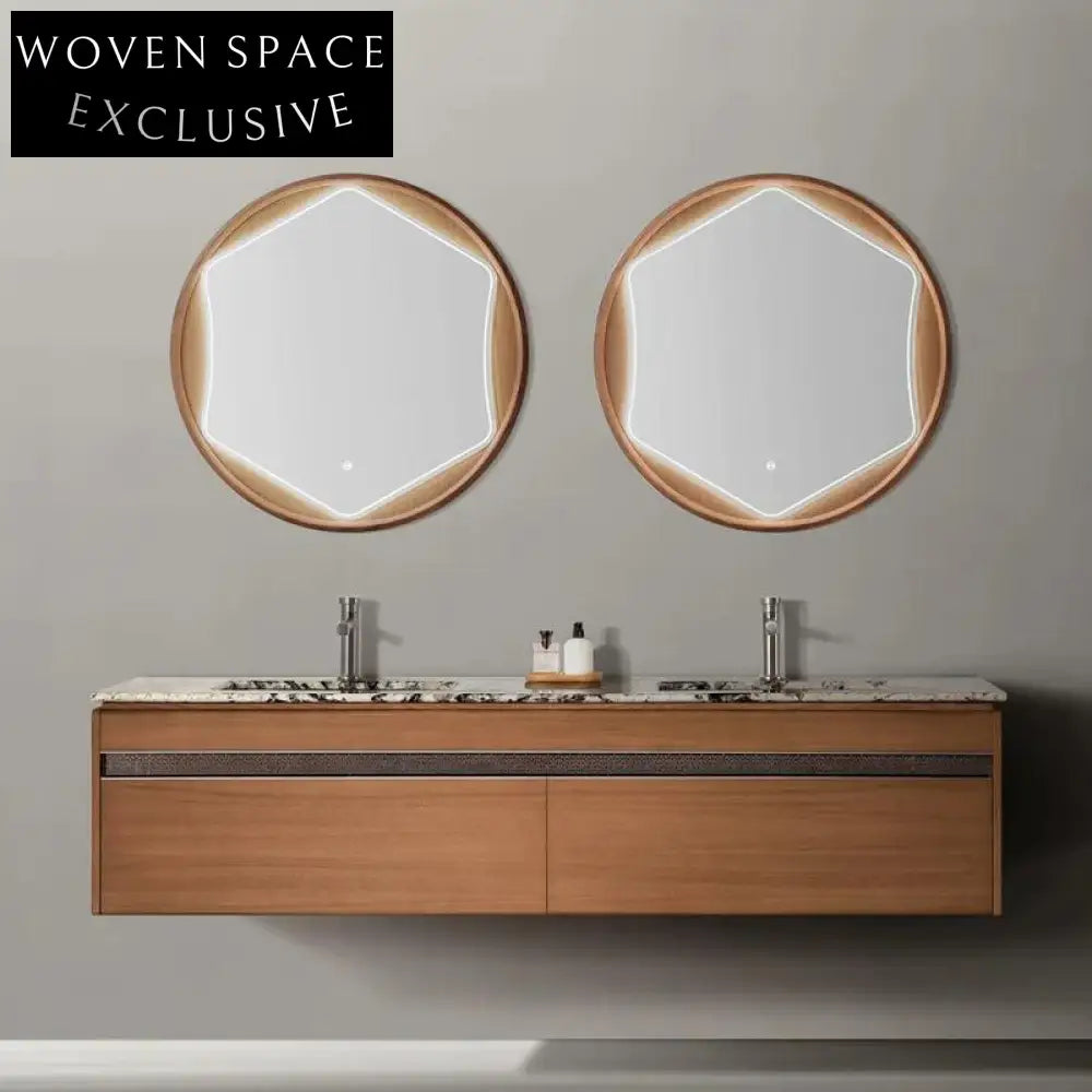 Benjamin Modern Solid Wood Bathroom Cabinet with Marble Basin