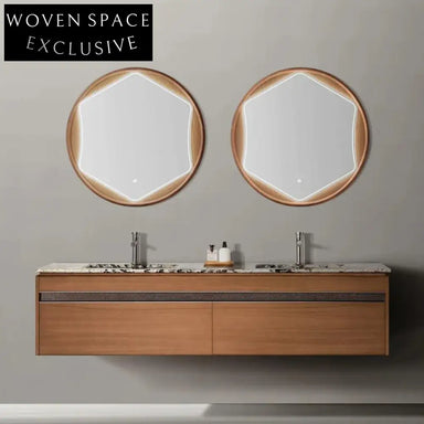 Benjamin Modern Solid Wood Bathroom Cabinet with Marble Basin