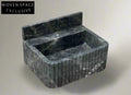 Bianca Black ribbed Bayat backsplash marble sink