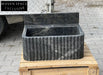 Bianca Black ribbed Bayat backsplash marble sink