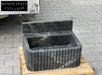 Bianca Black ribbed Bayat backsplash marble sink