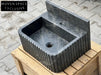 Bianca Black ribbed Bayat backsplash marble sink