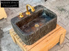 Bianca ribbed Black Bayat marble sink