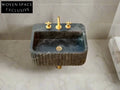 Bianca ribbed Black Bayat marble sink
