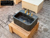 Bianca ribbed Black Bayat marble sink