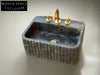 Bianca ribbed Black Bayat marble sink