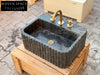 Bianca ribbed Black Bayat marble sink