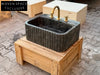 Bianca ribbed Black Bayat marble sink