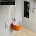 Big Modern Ceramic Wall-Hung Bathroom Wash Basin Sink, Single Faucet Hole, Space-Saving