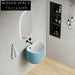 Big Modern Ceramic Wall-Hung Bathroom Wash Basin Sink, Single Faucet Hole, Space-Saving