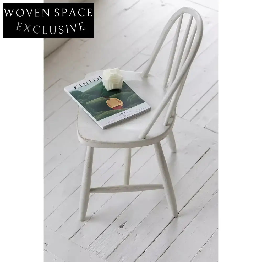 Elegant French Vintage Birch Wood Dining Chair for Modern Home Kitchen