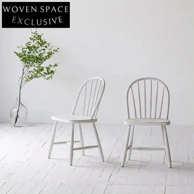Elegant French Provincial Nordic Birchwood Dining Chair - Antique White Finish