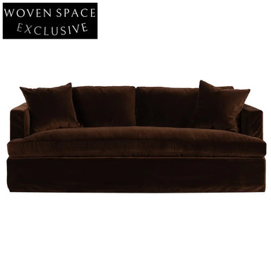 Birkshire 3 Seater Slip Cover Sofa - Dark Chocolate Velvet