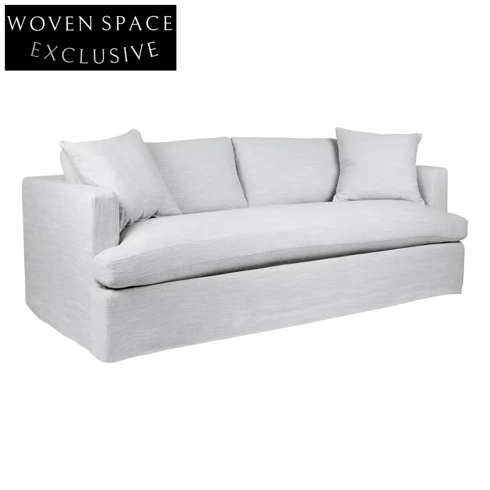 Birkshire 3 Seater Slip Cover Sofa - Grey Linen Sofa