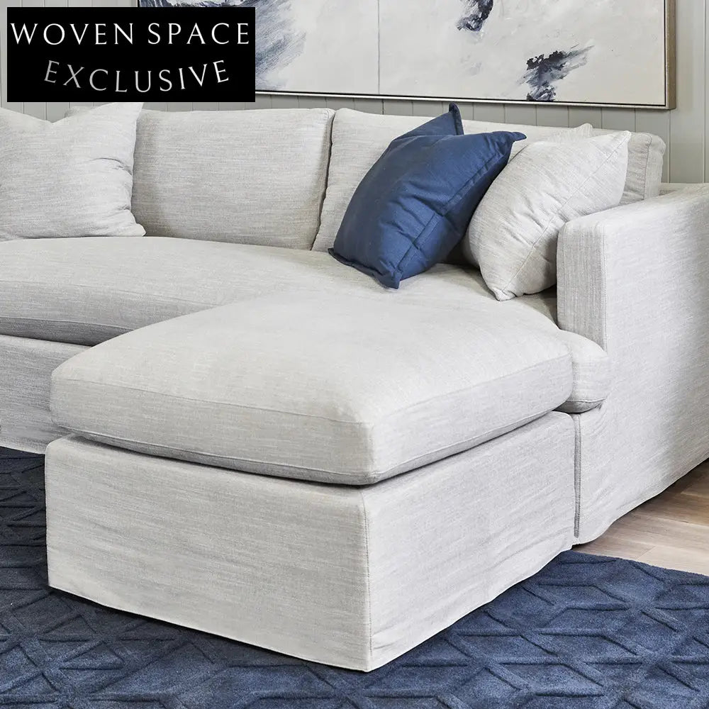 Birkshire 3 Seater Slip Cover Sofa - Grey Linen Sofa