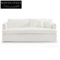 Birkshire 3 Seater Slip Cover Sofa - White Linen