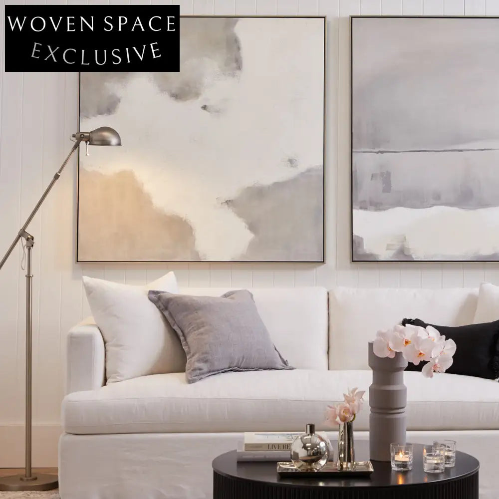 Birkshire 3 Seater Slip Cover Sofa - White Linen Sofa