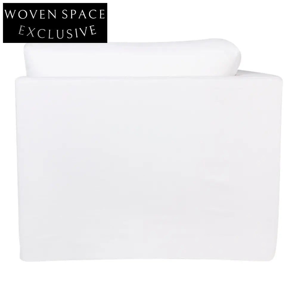 Birkshire Slip Cover Corner Seat Chair - White Linen Sofa
