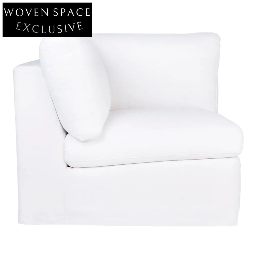 Birkshire Slip Cover Corner Seat Chair - White Linen Sofa