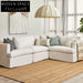 Birkshire Slip Cover Corner Seat Chair - White Linen Sofa
