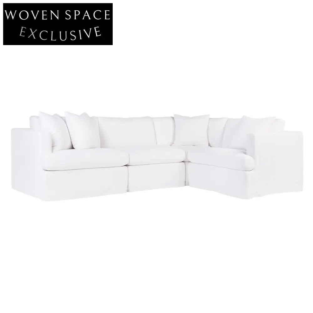 Birkshire Slip Cover Modular Sofa - White Linen Option 1