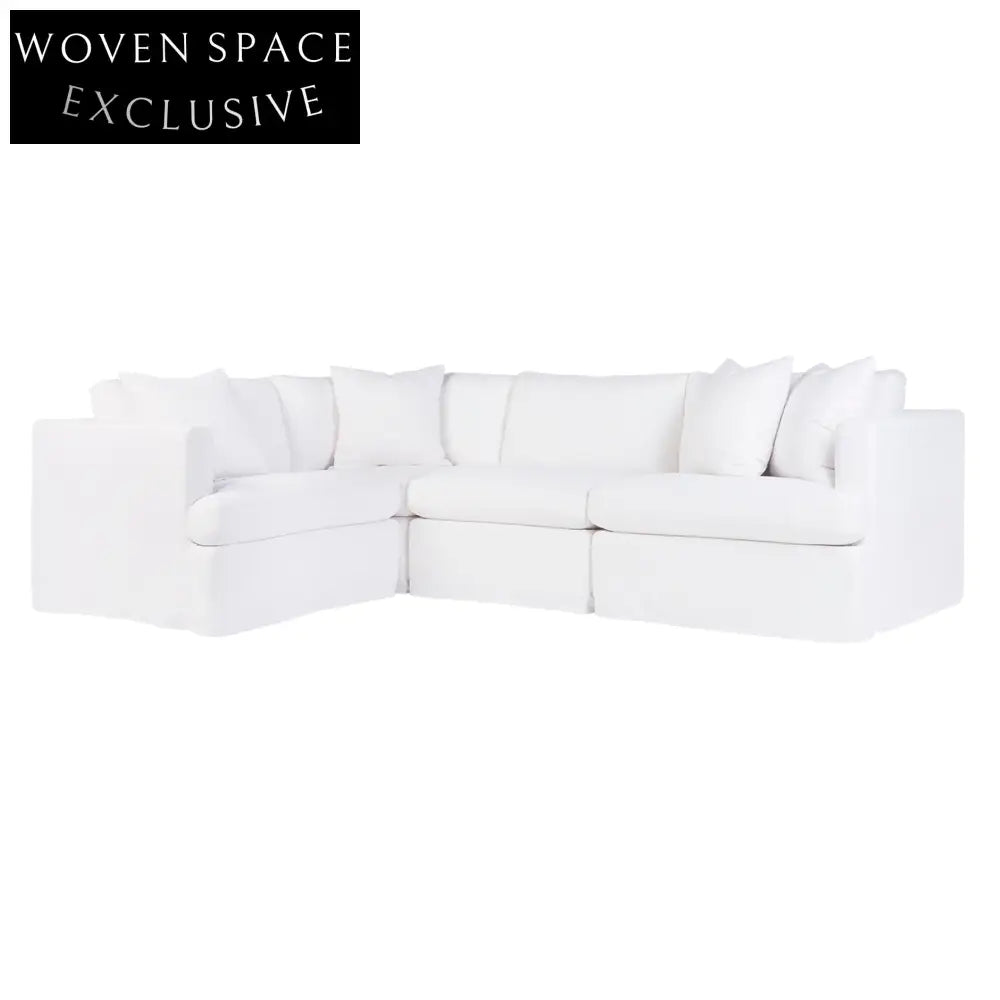 Birkshire Slip Cover Modular Sofa - White Linen Option 2