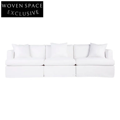 Birkshire Slip Cover Modular Sofa - White Linen Option 3 Sofa