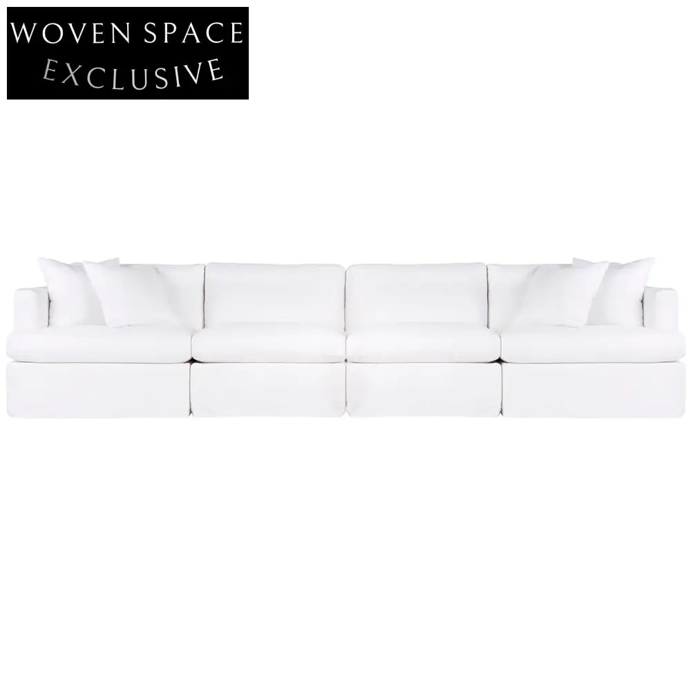 Birkshire Slip Cover Modular Sofa - White Linen Option 4