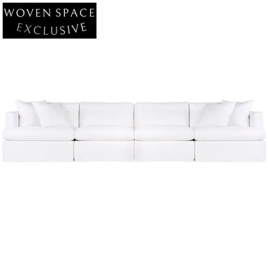 Birkshire Slip Cover Modular Sofa - White Linen Option 4