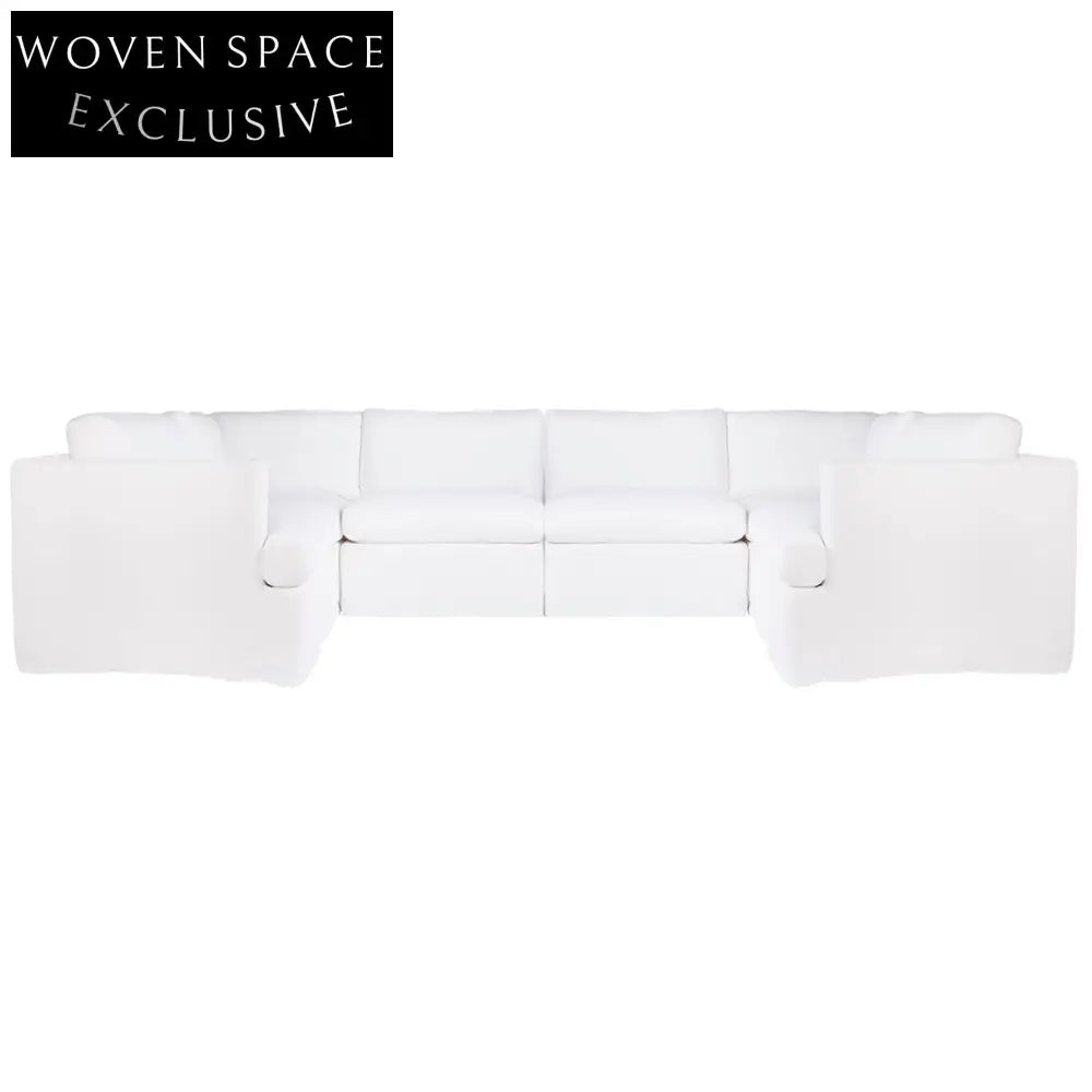 Birkshire Slip Cover Modular Sofa - White Linen Option 5