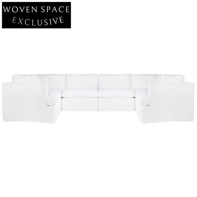 Birkshire Slip Cover Modular Sofa - White Linen Option 5