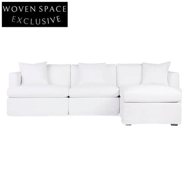 Birkshire Slip Cover Modular Sofa - White Linen Option 6