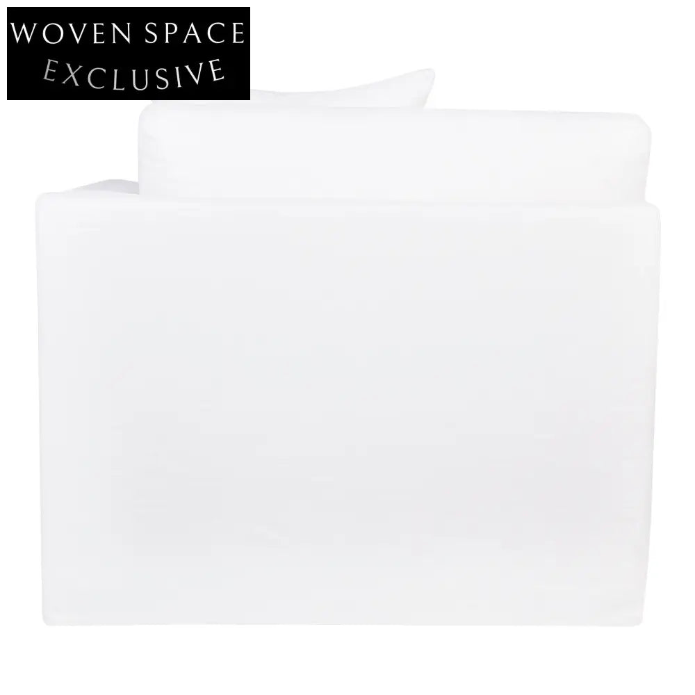 Birkshire Slip Cover Right Arm Facing Seat - White Linen Sofa