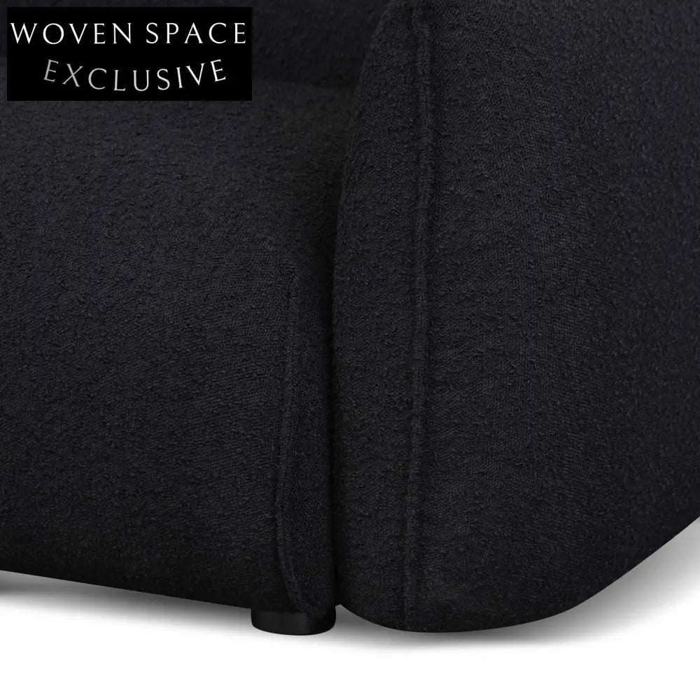 Black Boucle 3 Seater Sofa Sofas