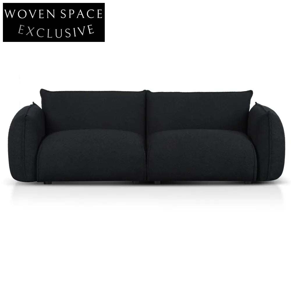 Black Boucle 3 Seater Sofa Sofas