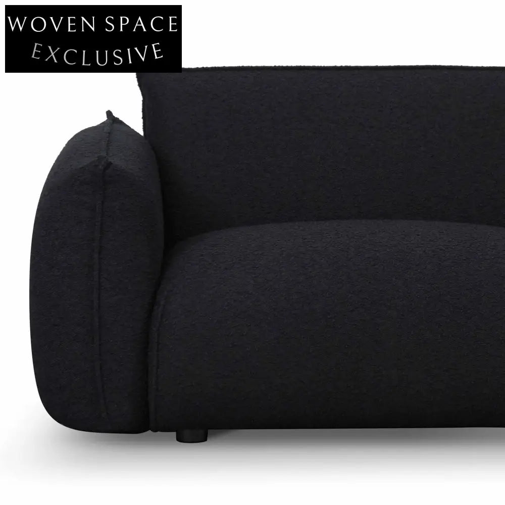 Black Boucle 3 Seater Sofa Sofas