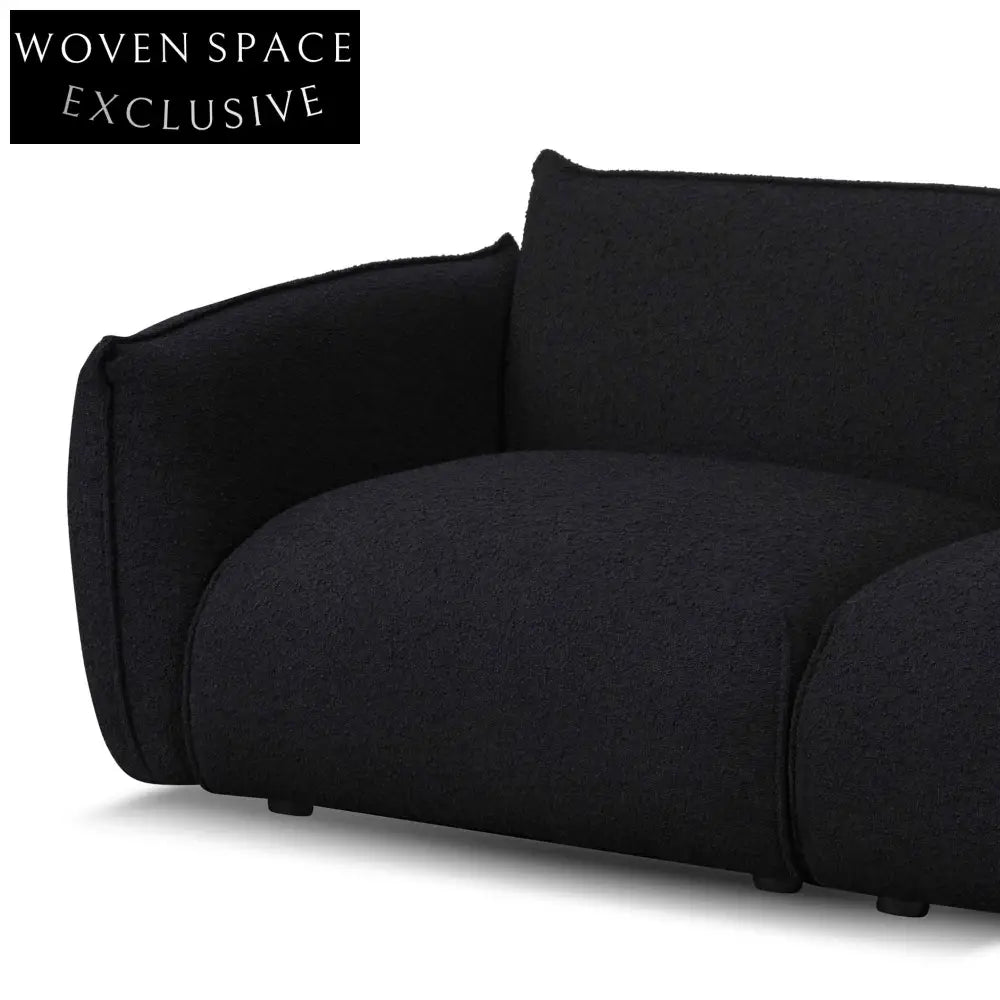 Black Boucle 3 Seater Sofa Sofas