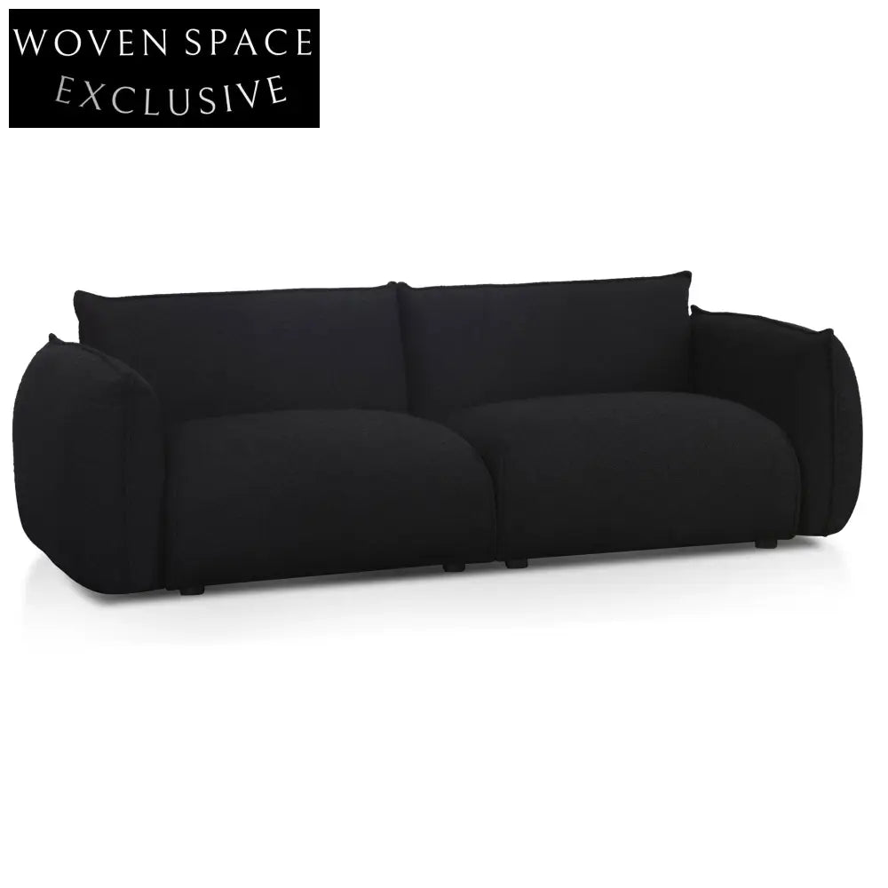Black Boucle 3 Seater Sofa Sofas