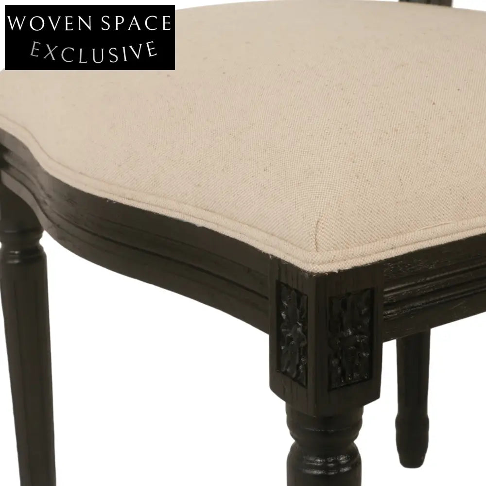 Black ELM Dining Chair - Light Beige (Set of 2) Dining Chair