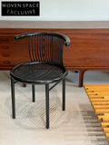 Vintage Helmut Lubke Black Lacquered Wood Dining Chair 1960s Mid-Century Design