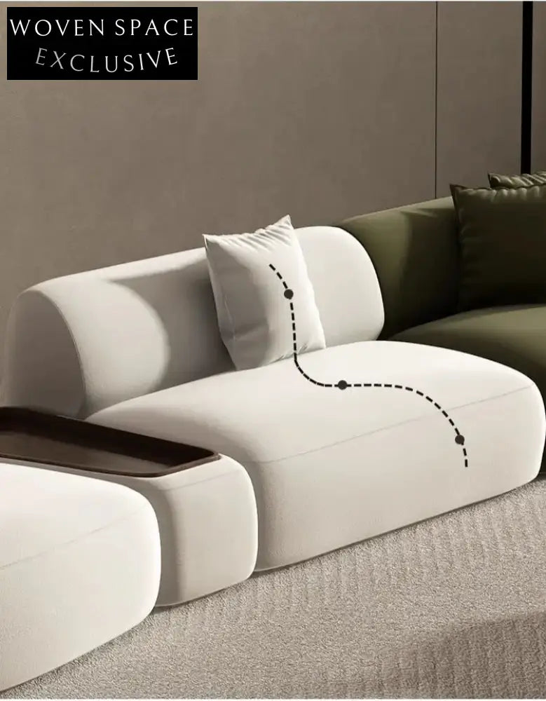 Blake Modern Curved Sofa With Coffee Table