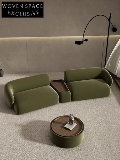 Blake Modern Curved Sofa With Coffee Table